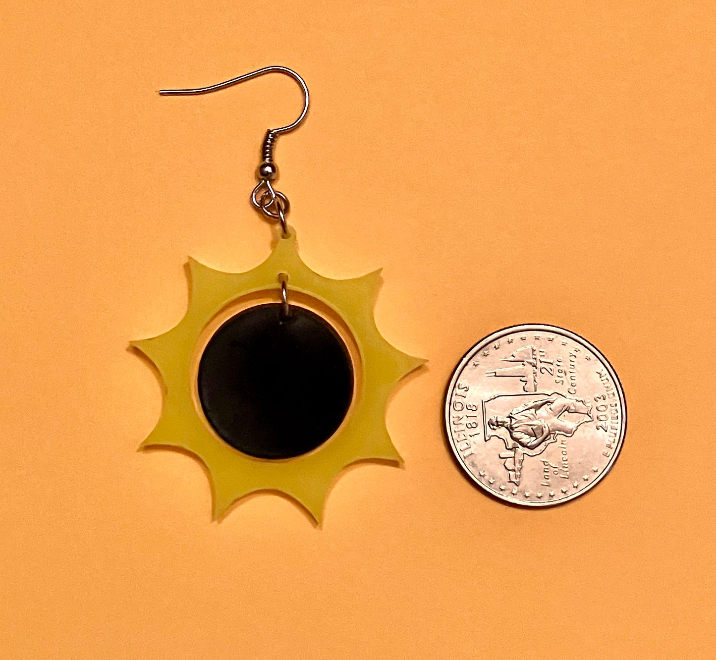Solar eclipse acrylic earrings