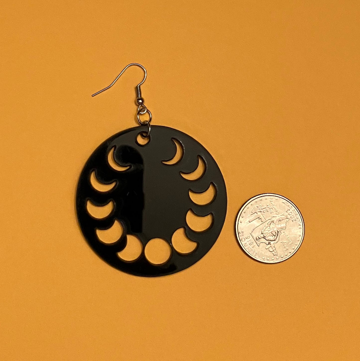 Solar Eclipse circle acrylic earrings