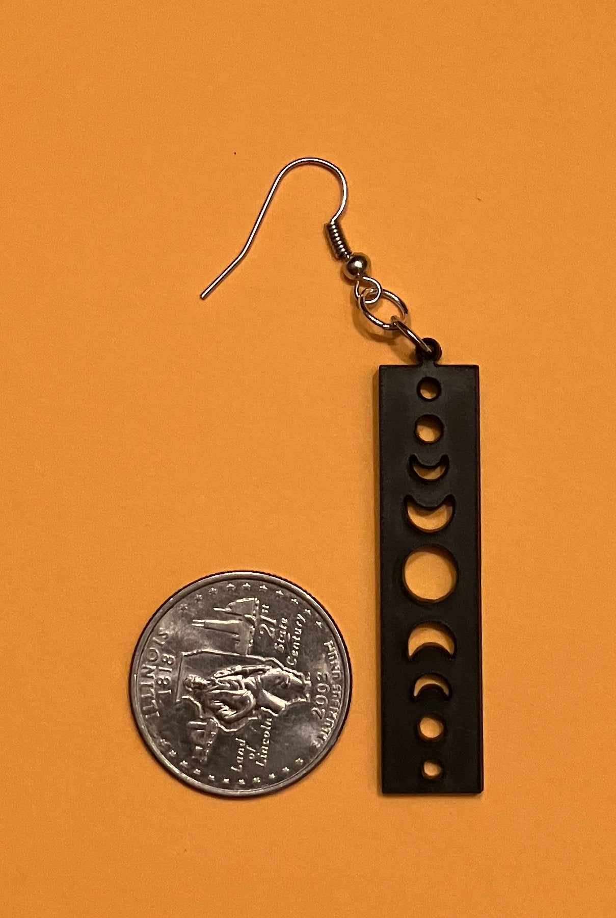 Solar Eclipse rectangle acrylic earrings