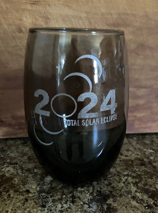 Solar Eclipse stemless wine glass