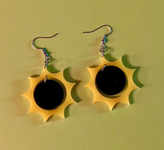 Solar eclipse acrylic earrings