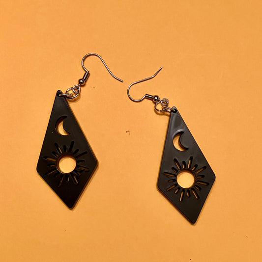 Solar Eclipse teardrop acrylic earrings